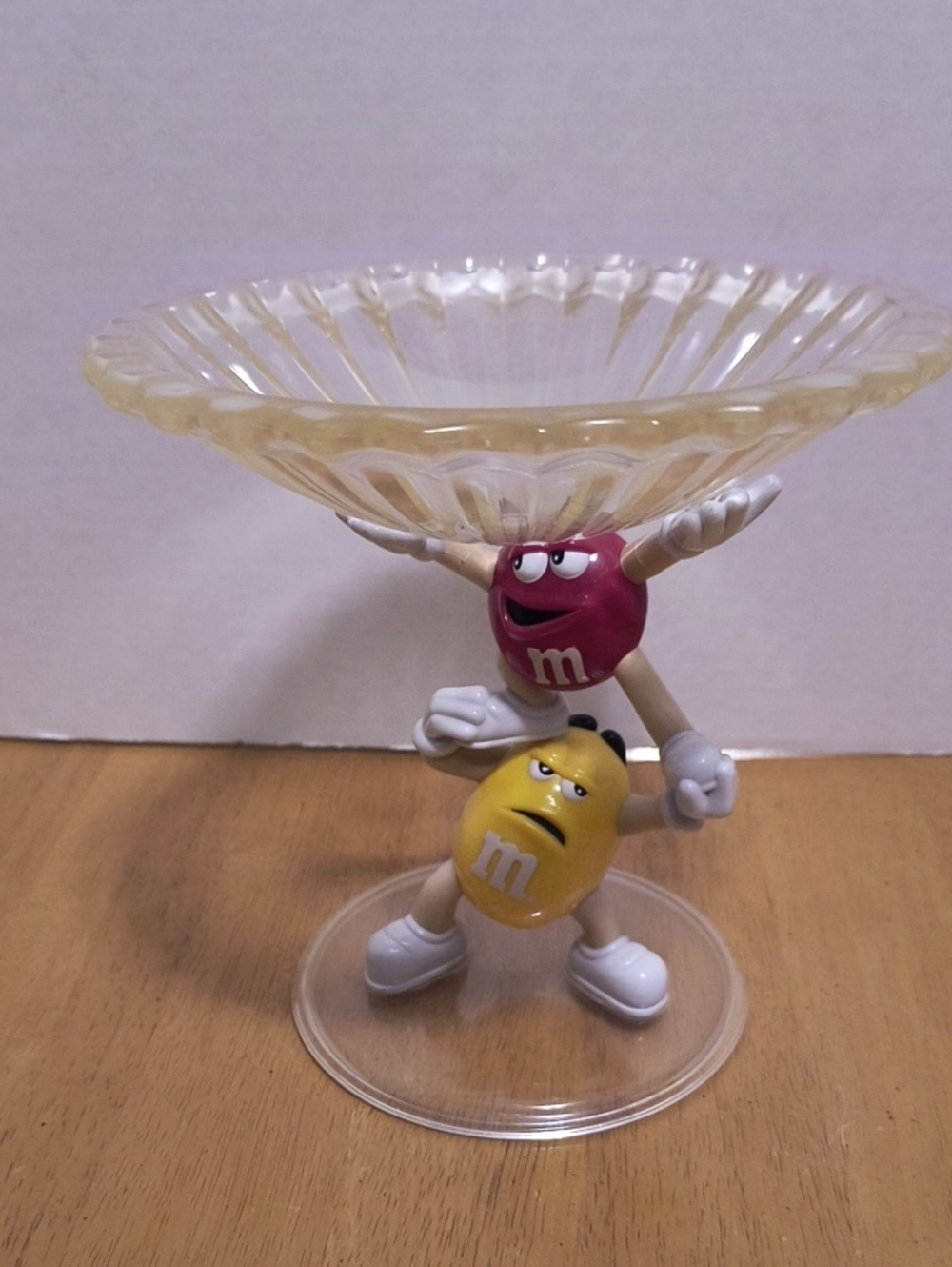 D8 M&M'S Red and Yellow Characters Candy Dish plastic 6 inch Bowl Preowned